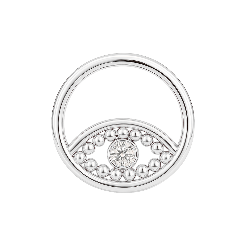 316L Surgical Steel Cubic Zirconia Jewelled Eye Hinged Segment Clicker Ring - Monster Piercing