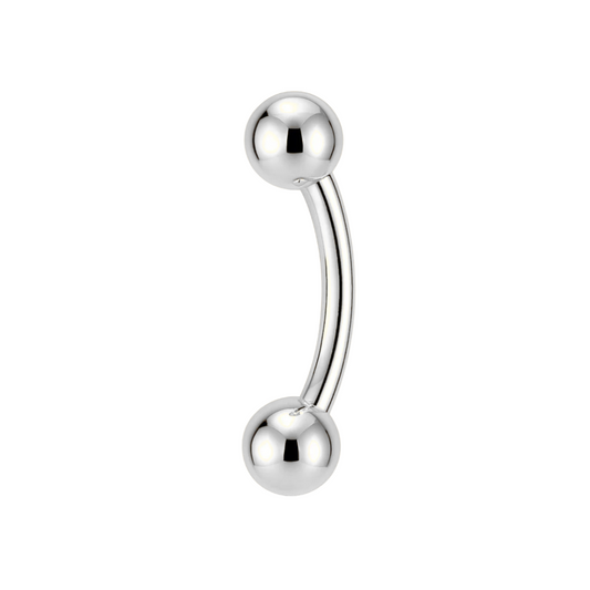 316L Surgical Steel Externally Threaded Ball End Curved Bar - Monster Piercing