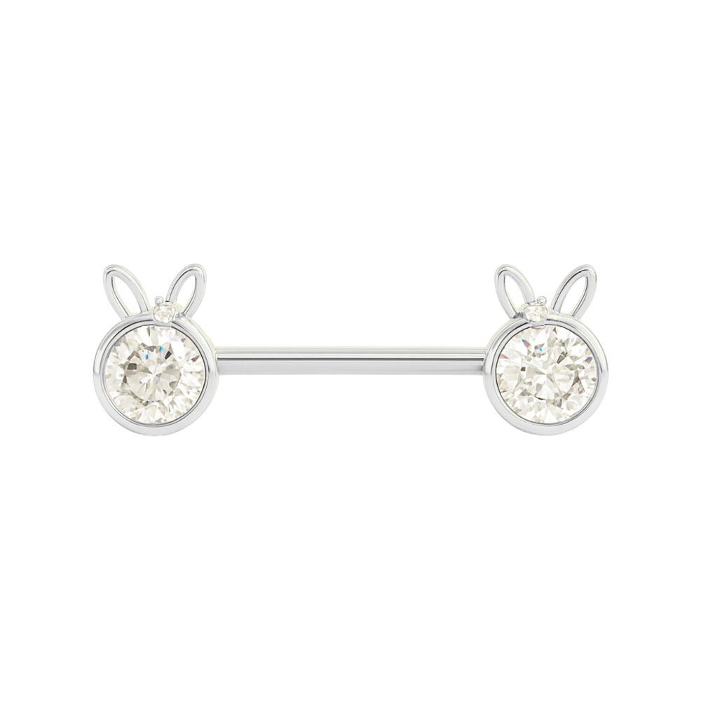 316L Surgical Steel Jewelled Bunny Nipple Bar
