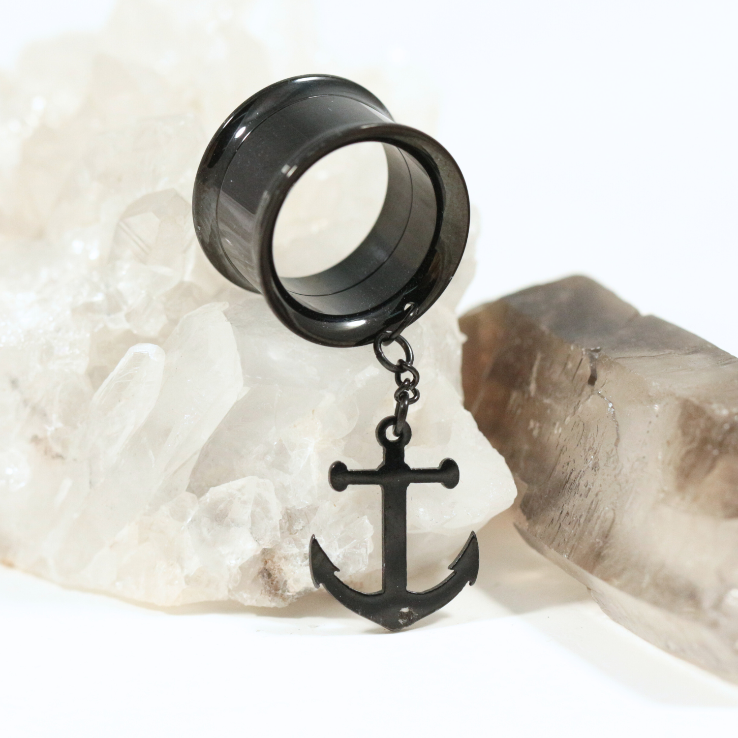 316L Surgical Steel Dangling Anchor Internally Threaded Tunnel - Monster Piercing