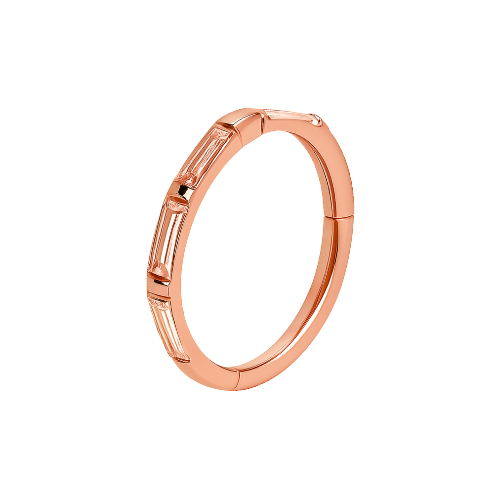 316L Surgical Steel Inlay Crystal Hinged Clicker Segment Ring - Monster Piercing