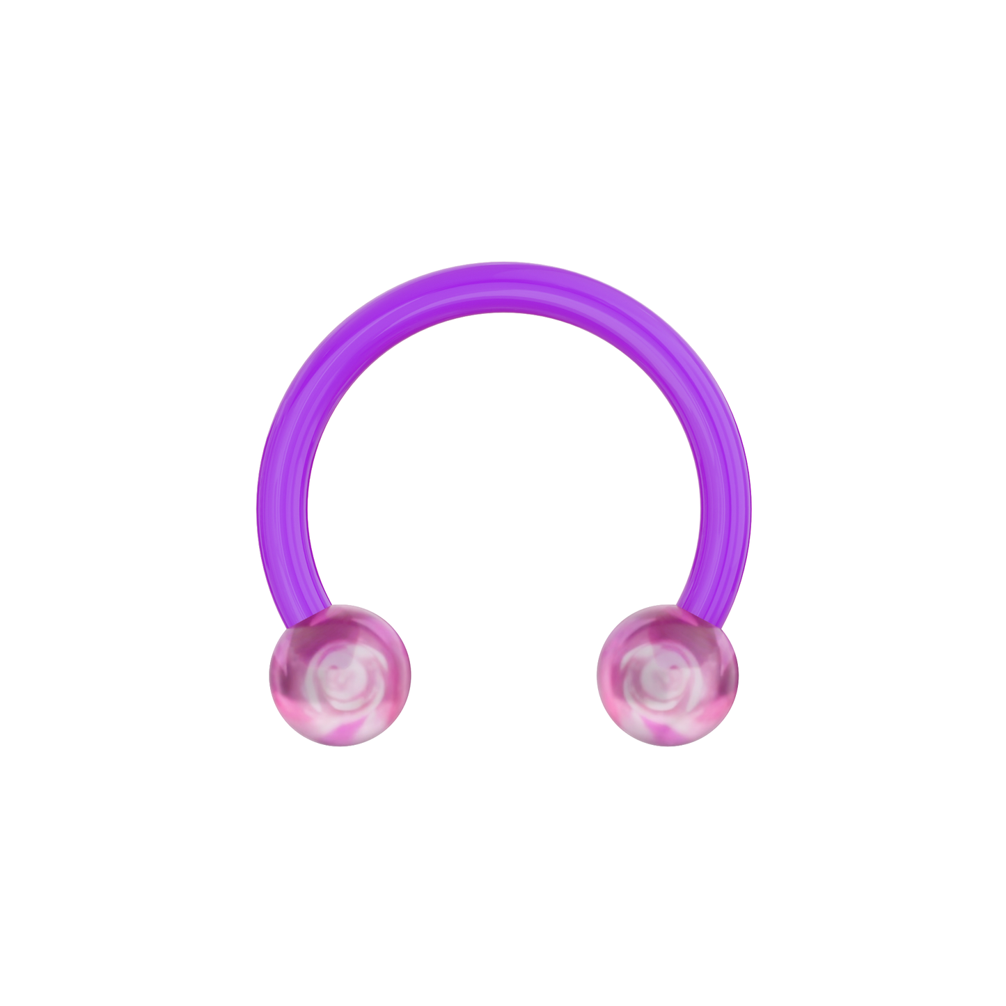 UV Circular Barbell With Marble UV Balls (Pack of 10) - Monster Piercing