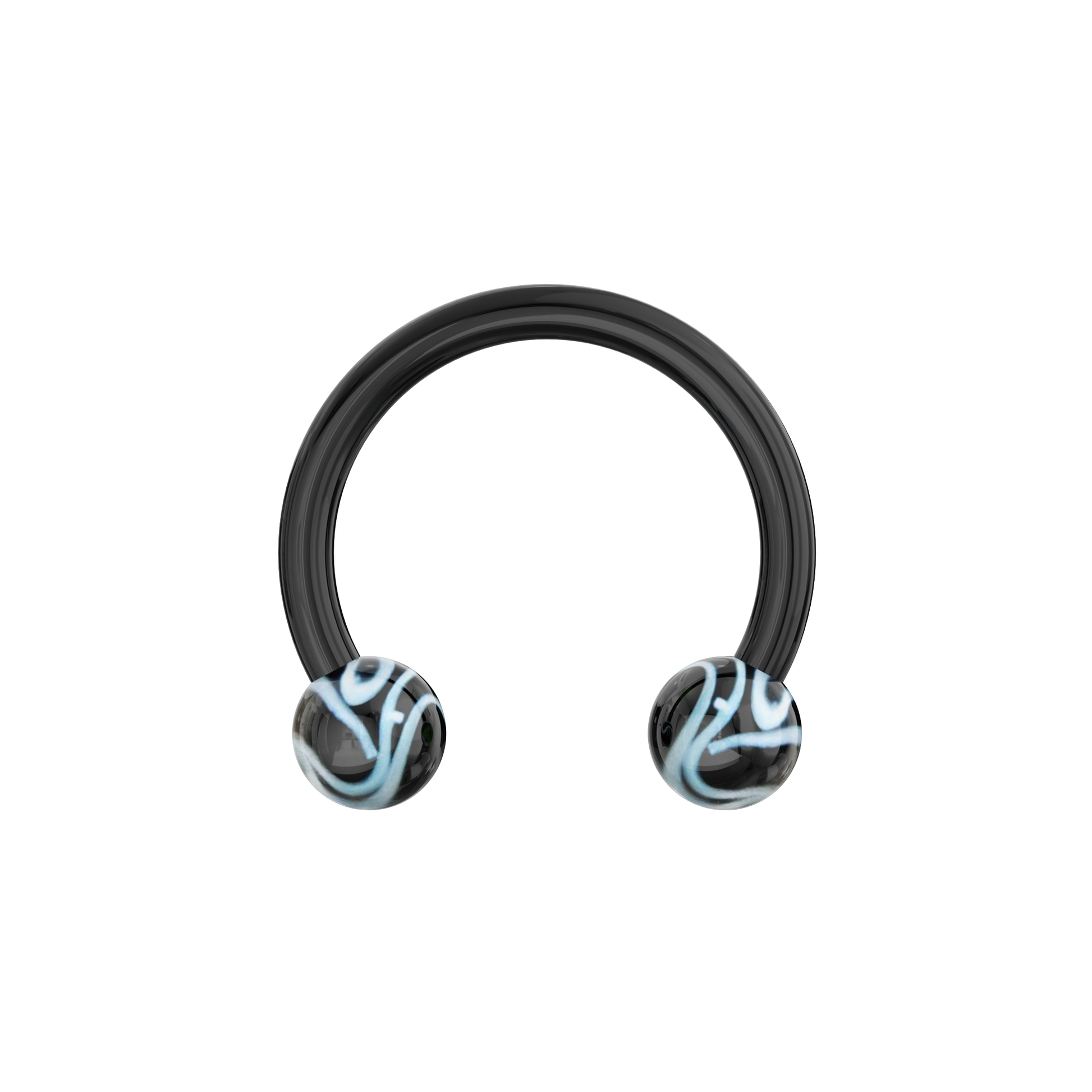 UV Circular Barbell With Marbled UV Balls (Pack of 10) - Monster Piercing