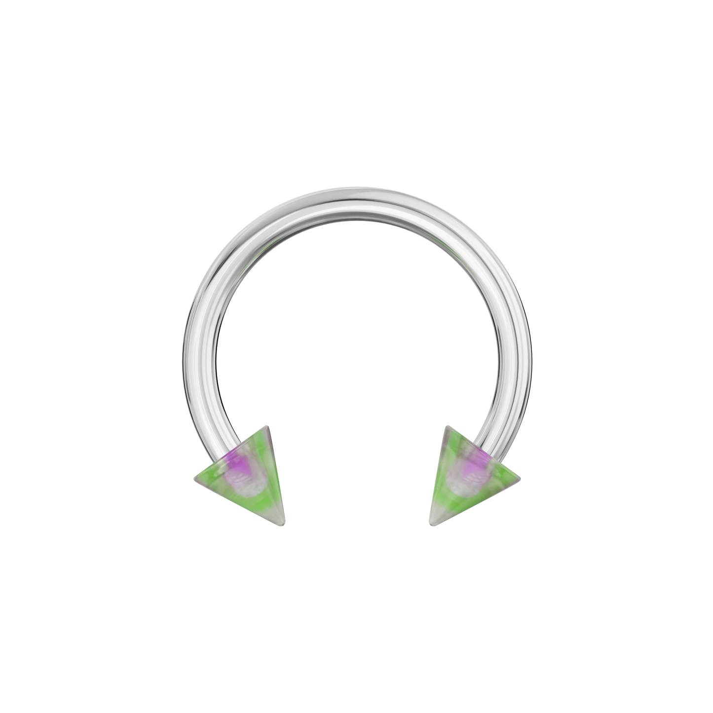 316L Surgical Steel Circular Barbell With Marble UV Cones (Pack of 10) - Monster Piercing