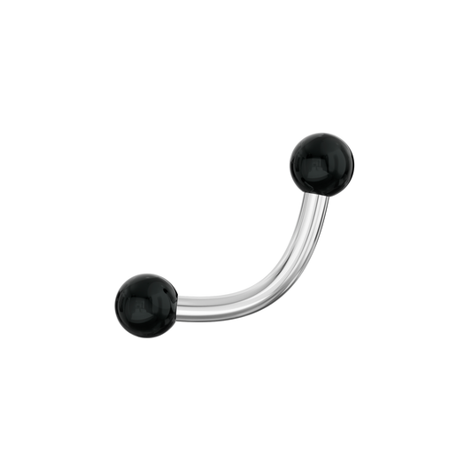 316L Surgical Steel Curved Bar with Basic UV Balls (Pack of 10) - Monster Piercing