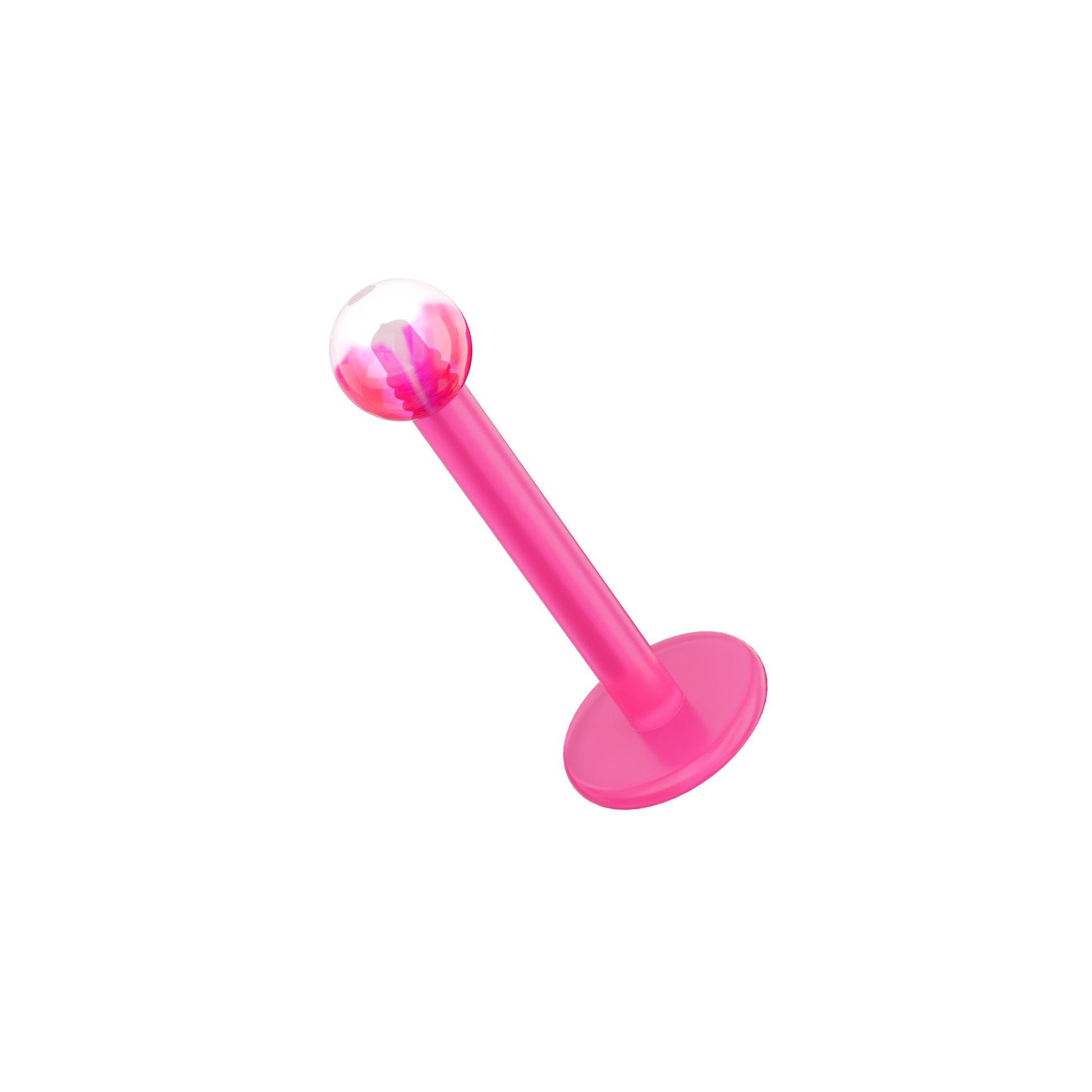 UV Pink Labret with Tye-Dye UV Ball (Pack of 10) - Monster Piercing