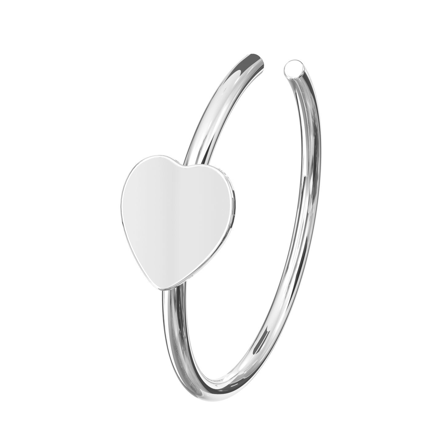 925 Sterling Silver Seamless Heart Nose Hoop Ring - Monster Piercing