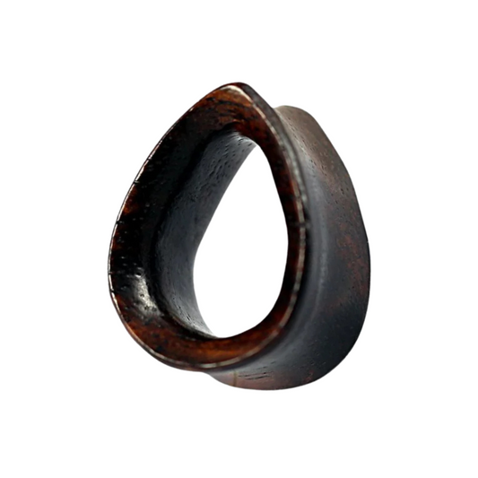 Organic Sono Wood Double Flared Tear drop Ear Tunnel