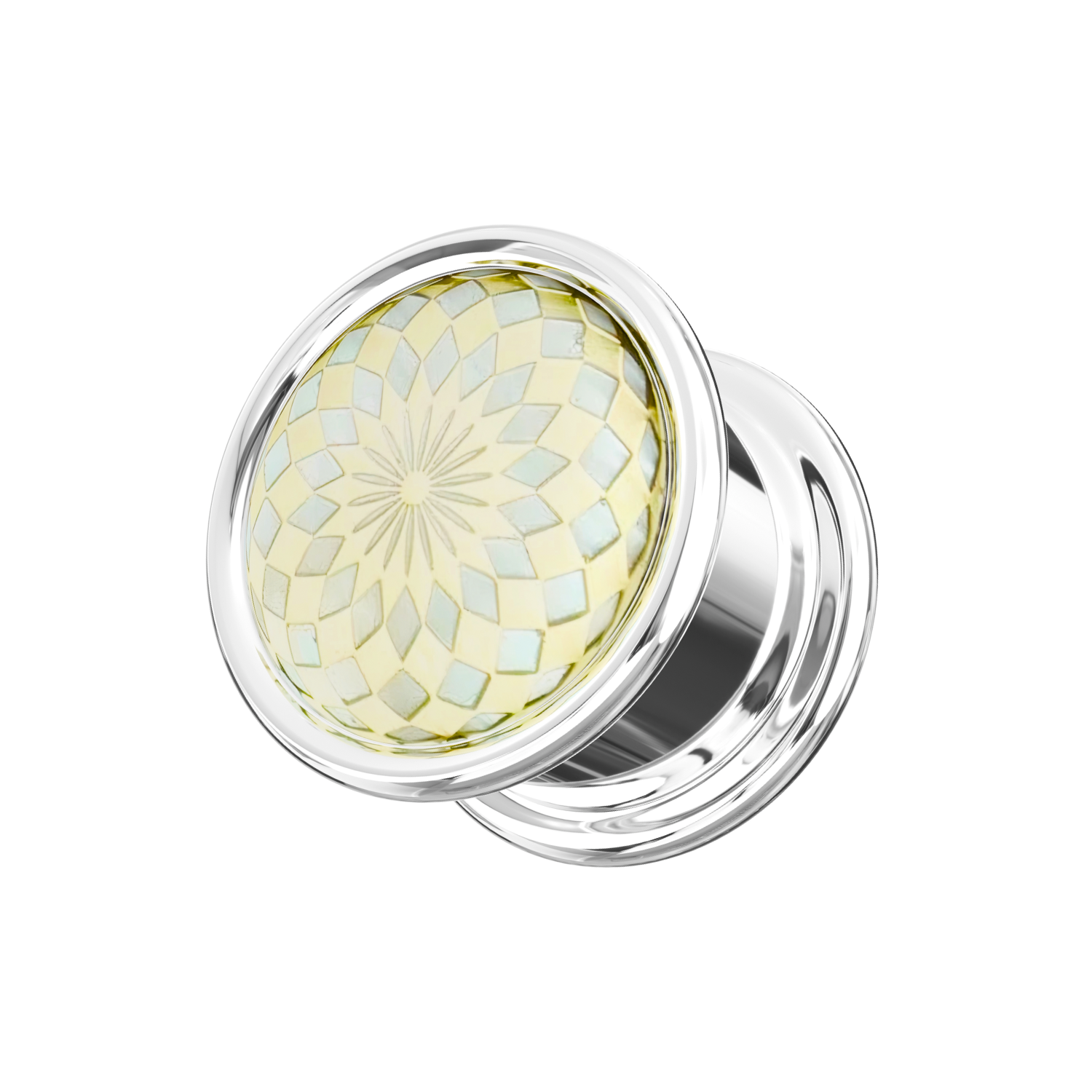 Gold Anodised Synthesis Steel Design Flesh Tunnel - Monster Piercing