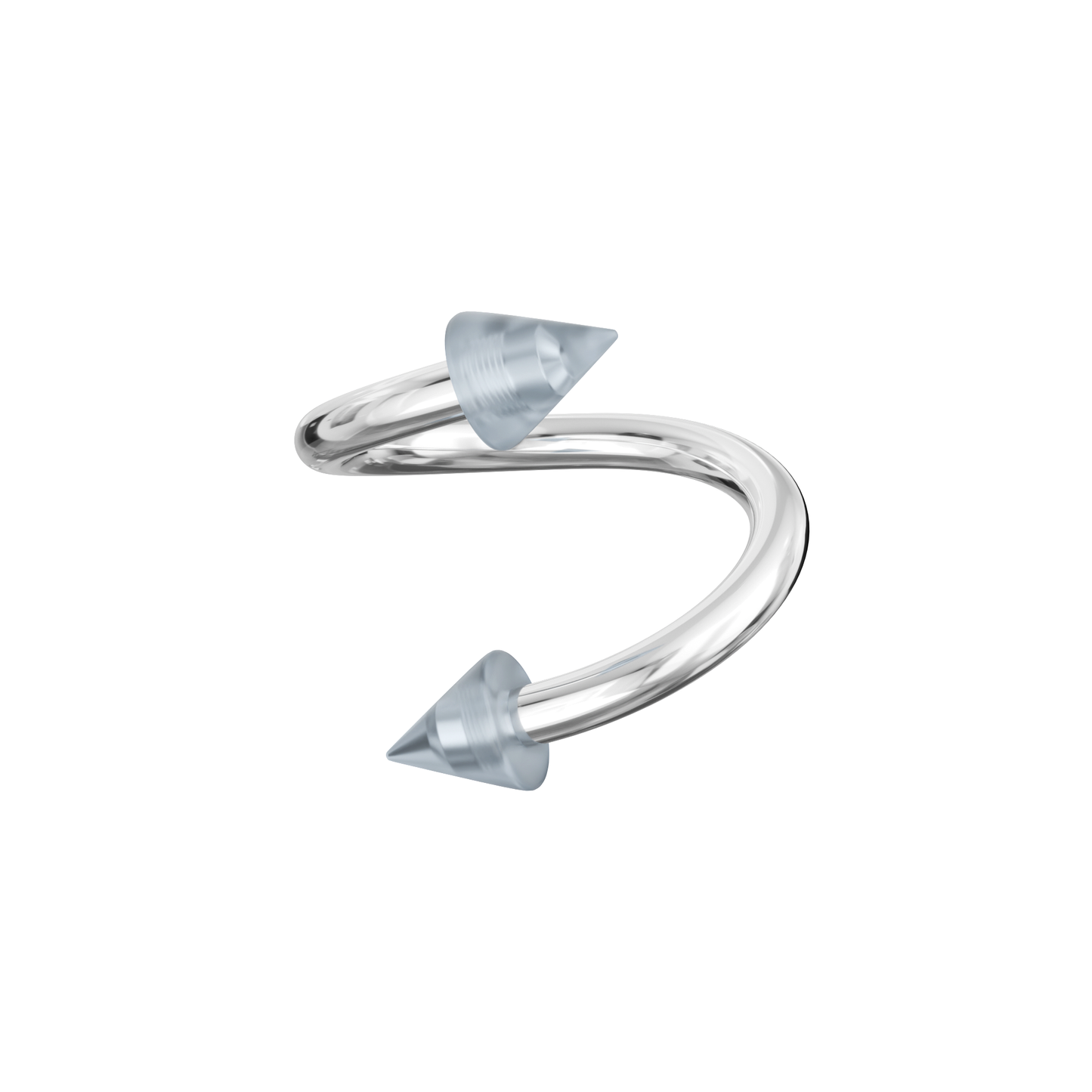 316L Surgical Steel Twisted Barbell With Basic Pastel UV Cones (Pack of 10) - Monster Piercing