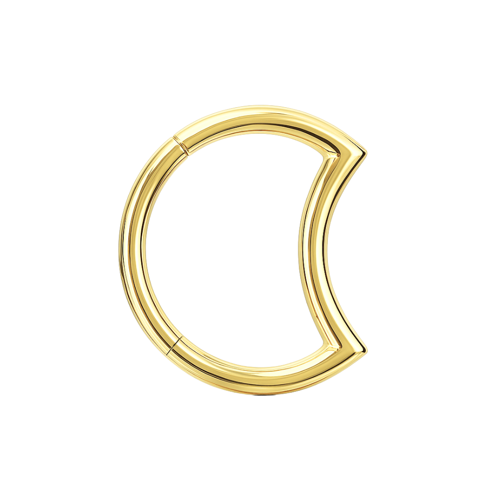 14K Gold Crescent Segment Clicker Ring 8mm 10mm