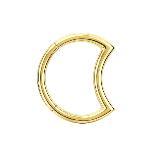 14K Gold Crescent Segment Clicker Ring 8mm 10mm