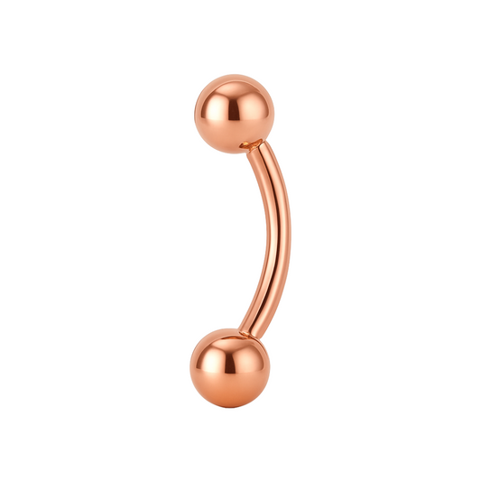 316L Surgical Steel Rose Gold Curved Bar With Ball - Monster Piercing