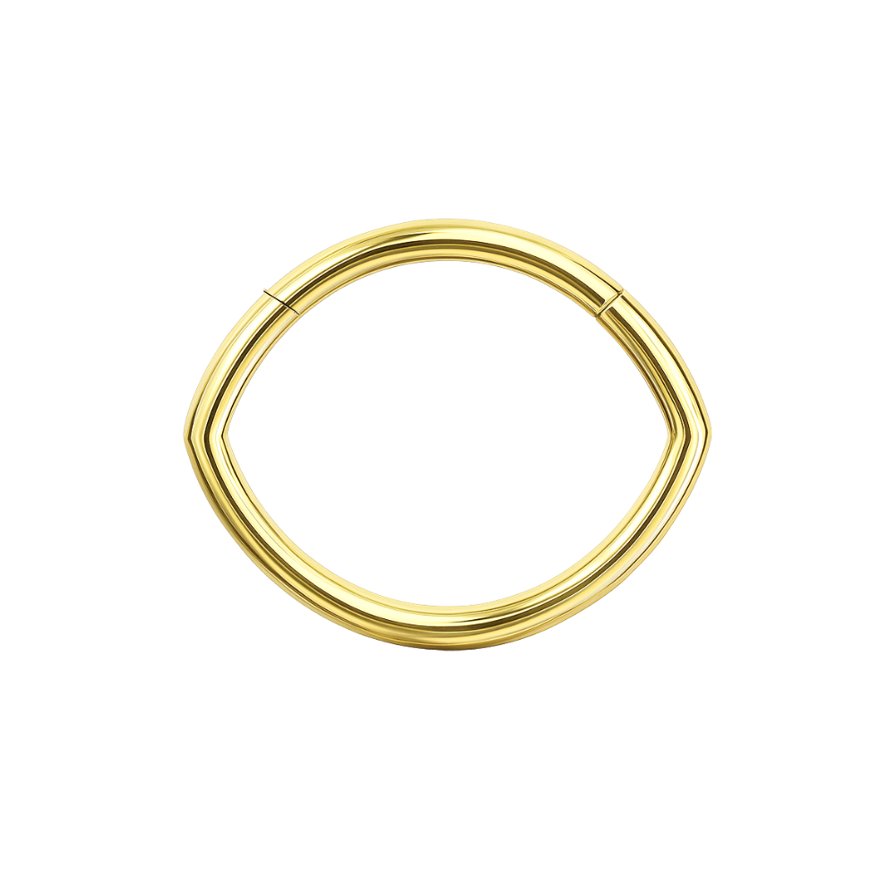 14K Gold Oval Shape Segment Clicker Ring 8mm 10mm