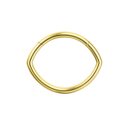 14K Gold Oval Shape Segment Clicker Ring 8mm 10mm