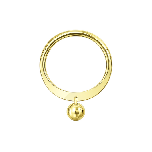14K Gold Classic Bead Segment Clicker Ring 7mm 8mm 10mm