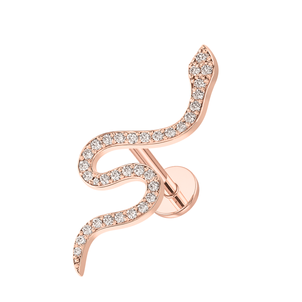 316L Surgical Steel Swirling Snake Flatback Stud