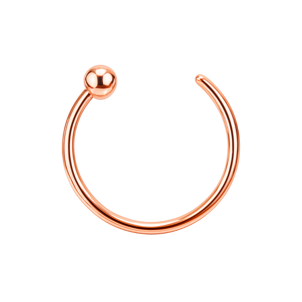 14K Gold Open Hoop Nose Ring - Monster Piercing