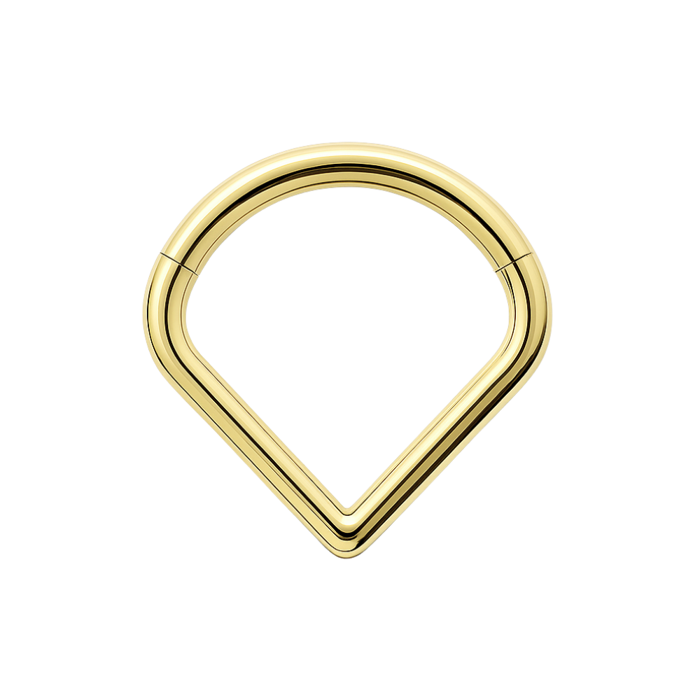 14K Gold Teardrop Hinged Segment Clicker Ring - Monster Piercing