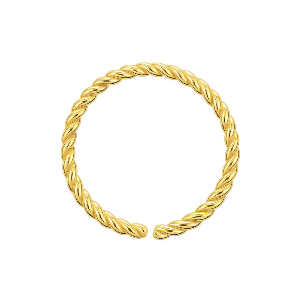 9K Gold Continuous Twister Hoop Nose Ring - Monster Piercing