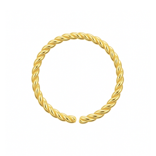 9K Gold Continuous Twister Hoop Nose Ring - Monster Piercing