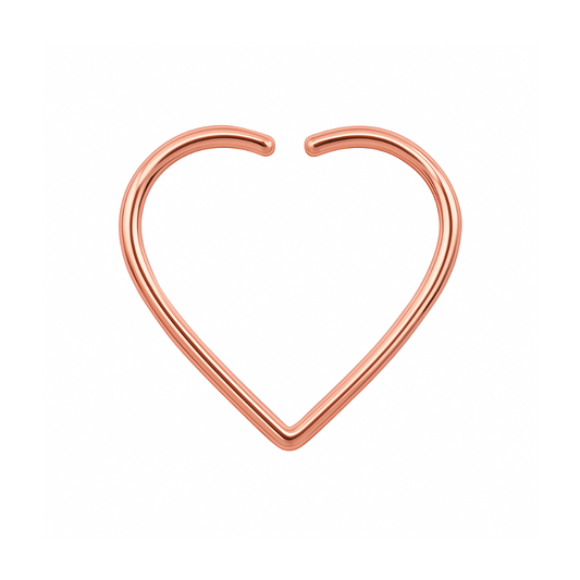 9K Gold Heart Nose Ring