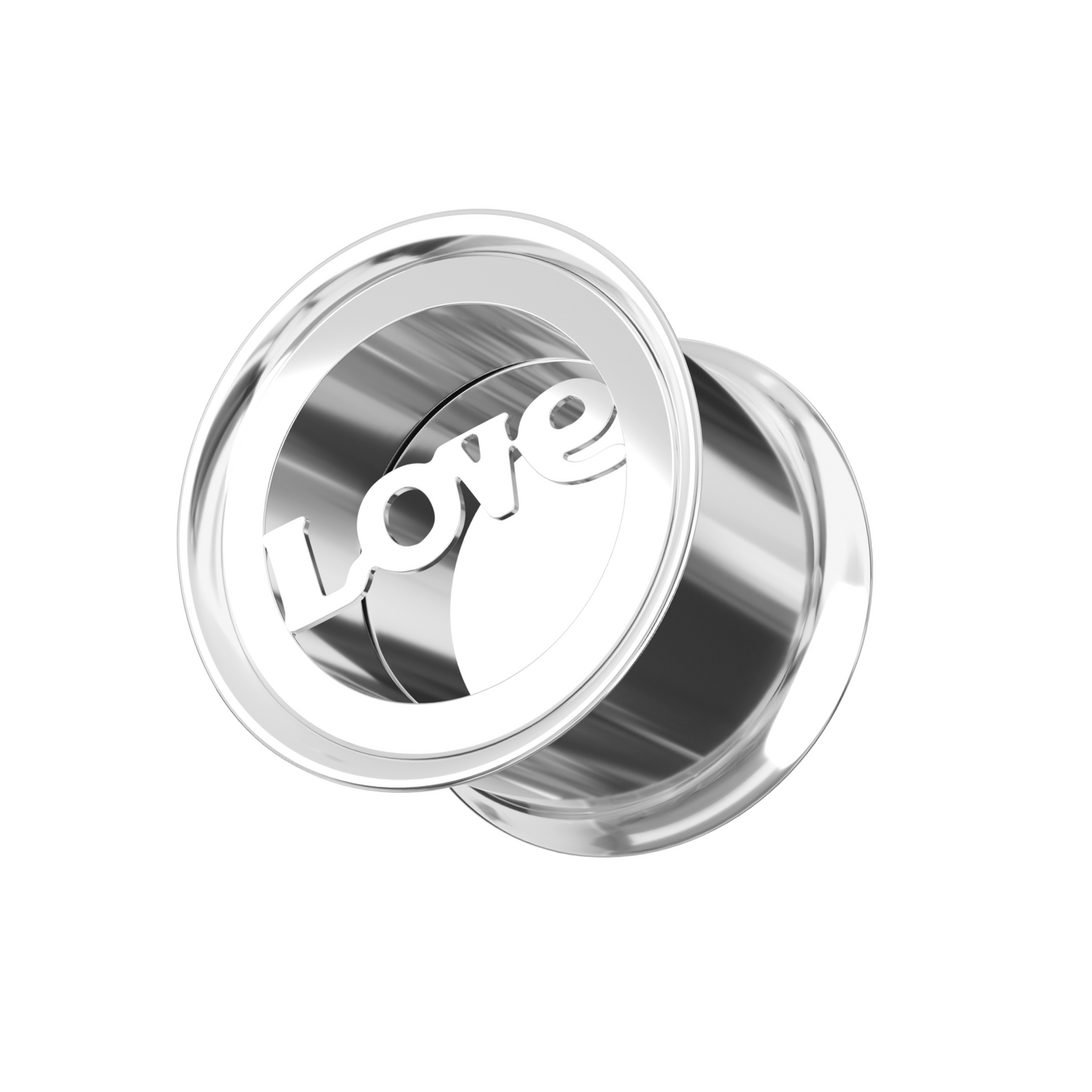 316L Surgical Steel Love Plate Top Internally Threaded Tunnel - Monster Piercing