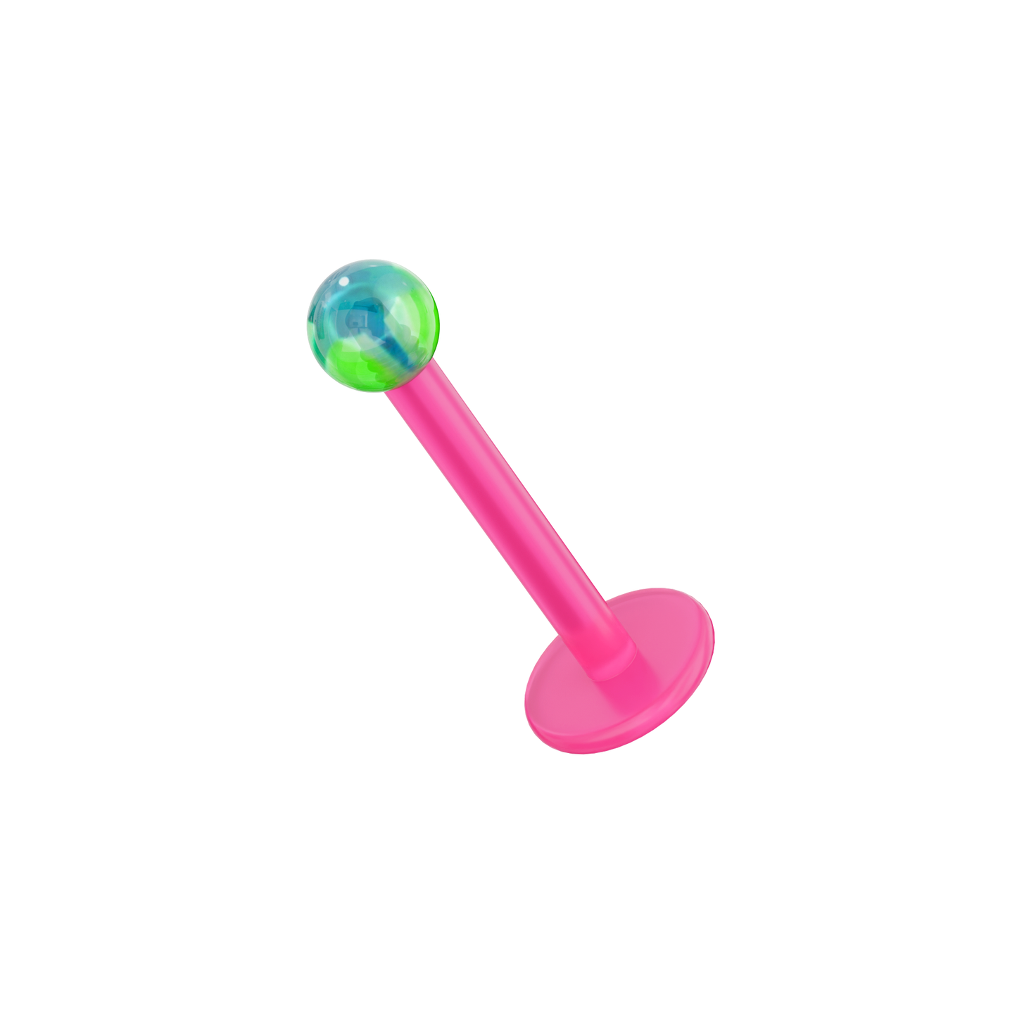 UV Pink Labret with Tye-Dye UV Ball (Pack of 10) - Monster Piercing