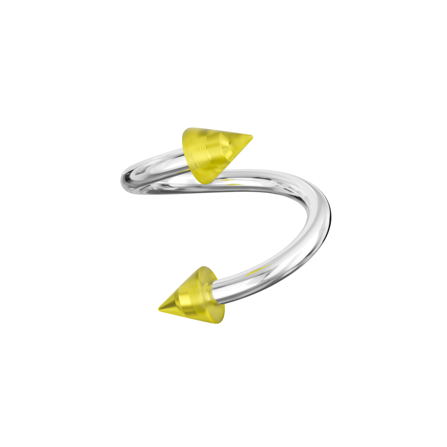 316L Surgical Steel Twisted Barbell With Basic Pastel UV Cones (Pack of 10) - Monster Piercing