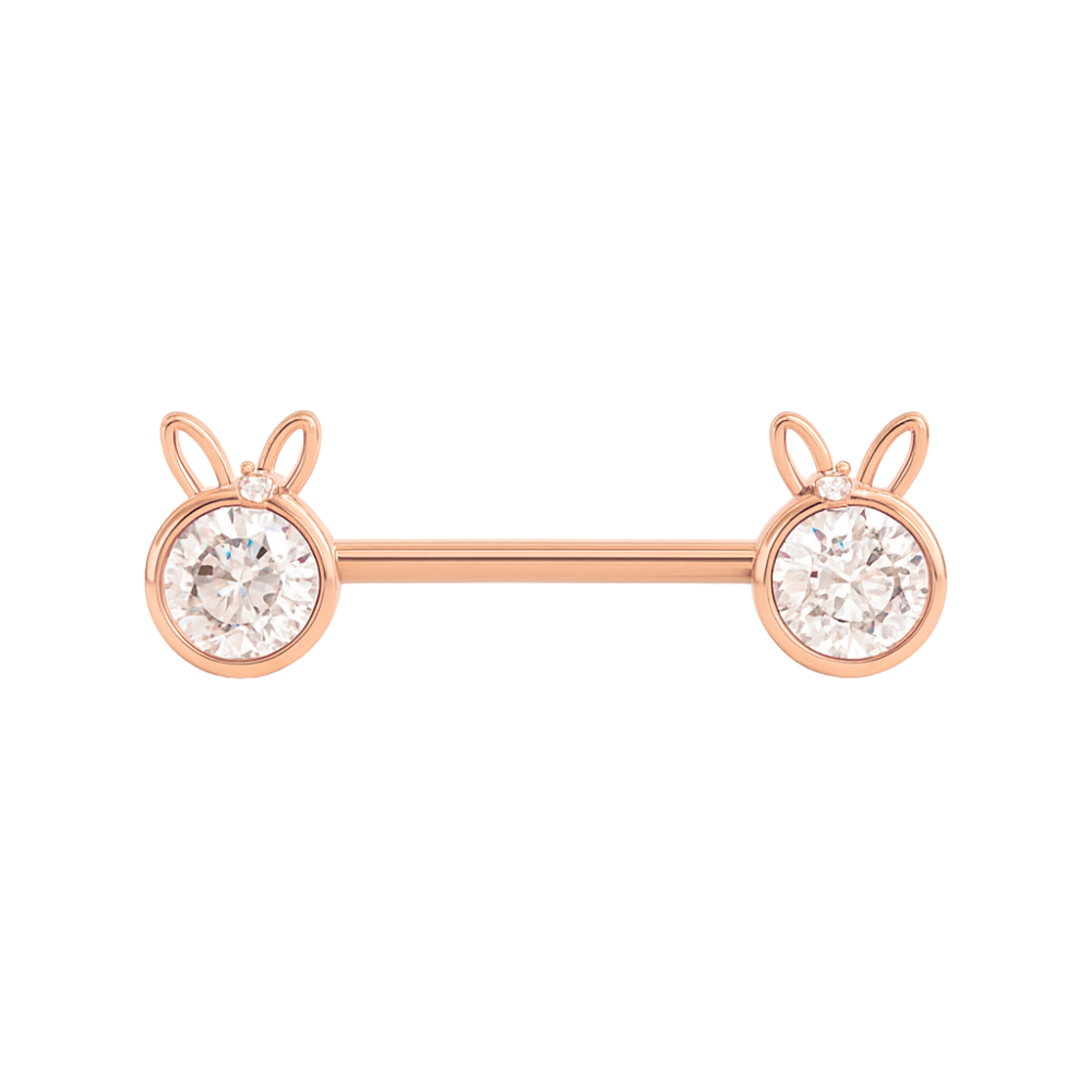 316L Surgical Steel Jewelled Bunny Nipple Bar