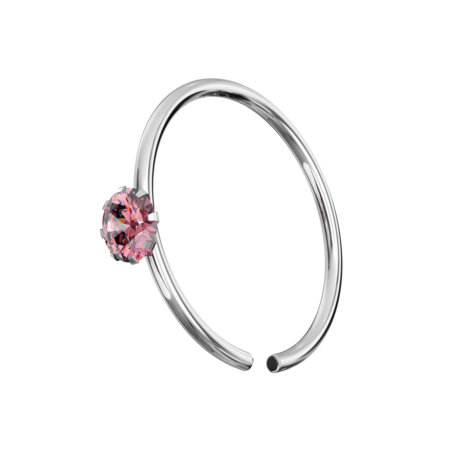 925 Sterling Silver Flower Set Jewelled Ear Ring - Monster Piercing