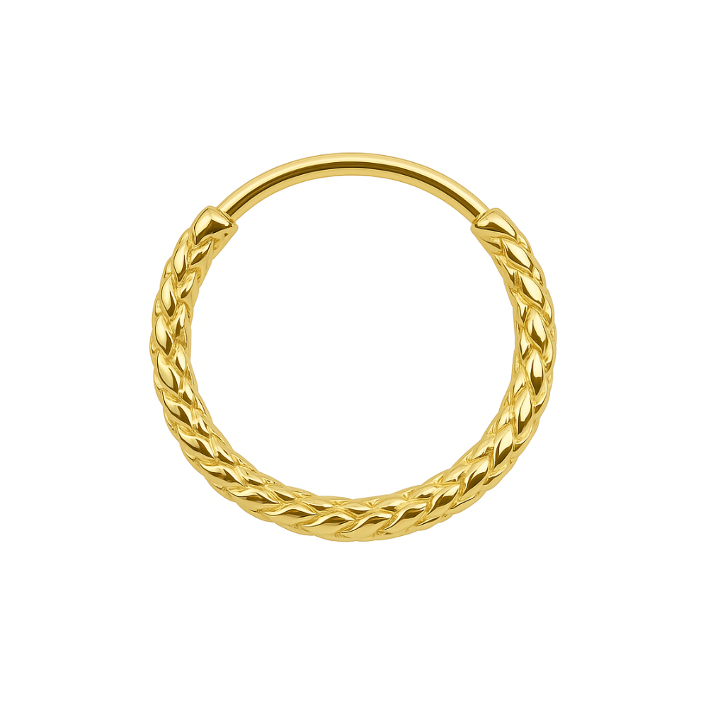 9K Gold Laser Cut Hinged Segment Ring - Monster Piercing