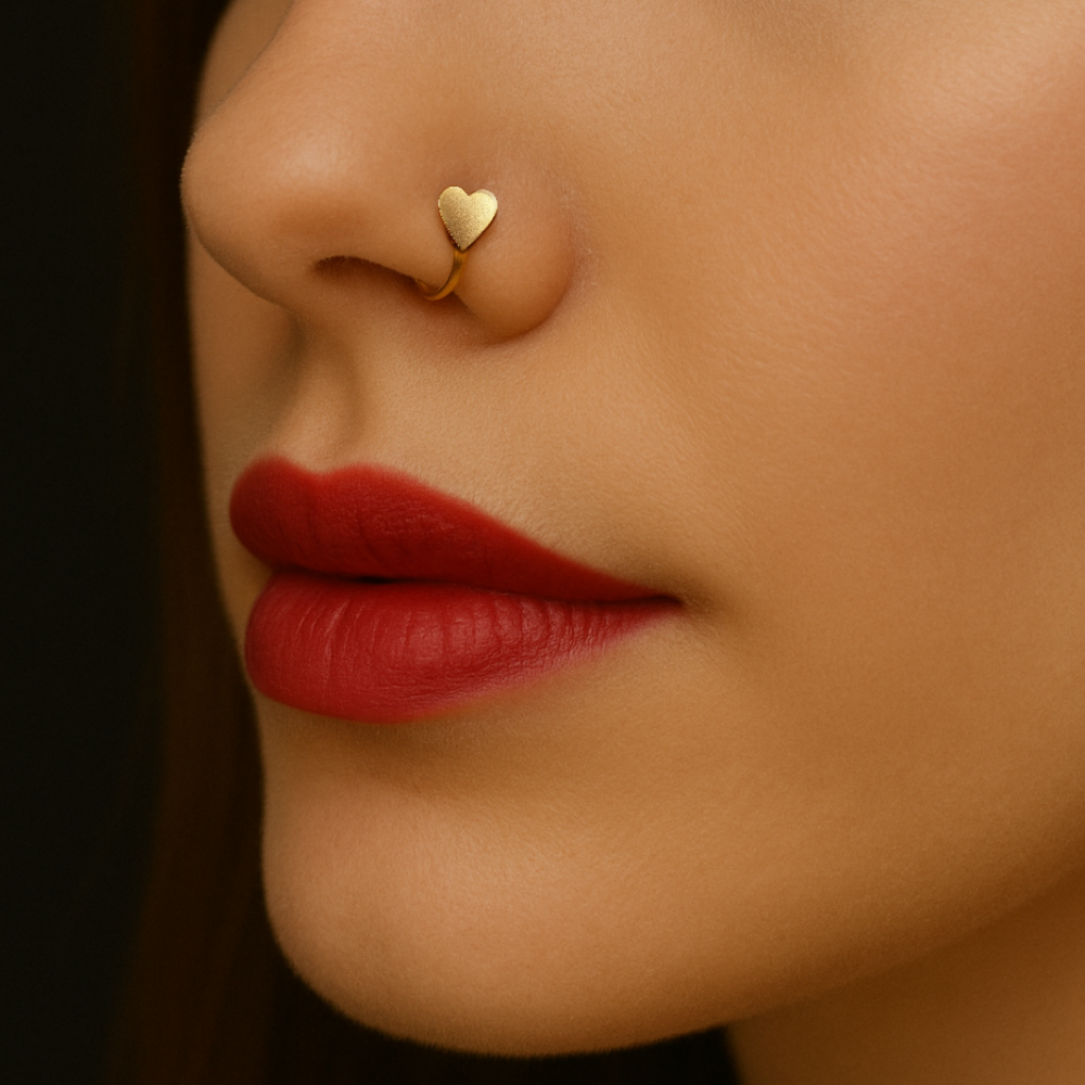 925 Sterling Silver Seamless Heart Nose Hoop Ring