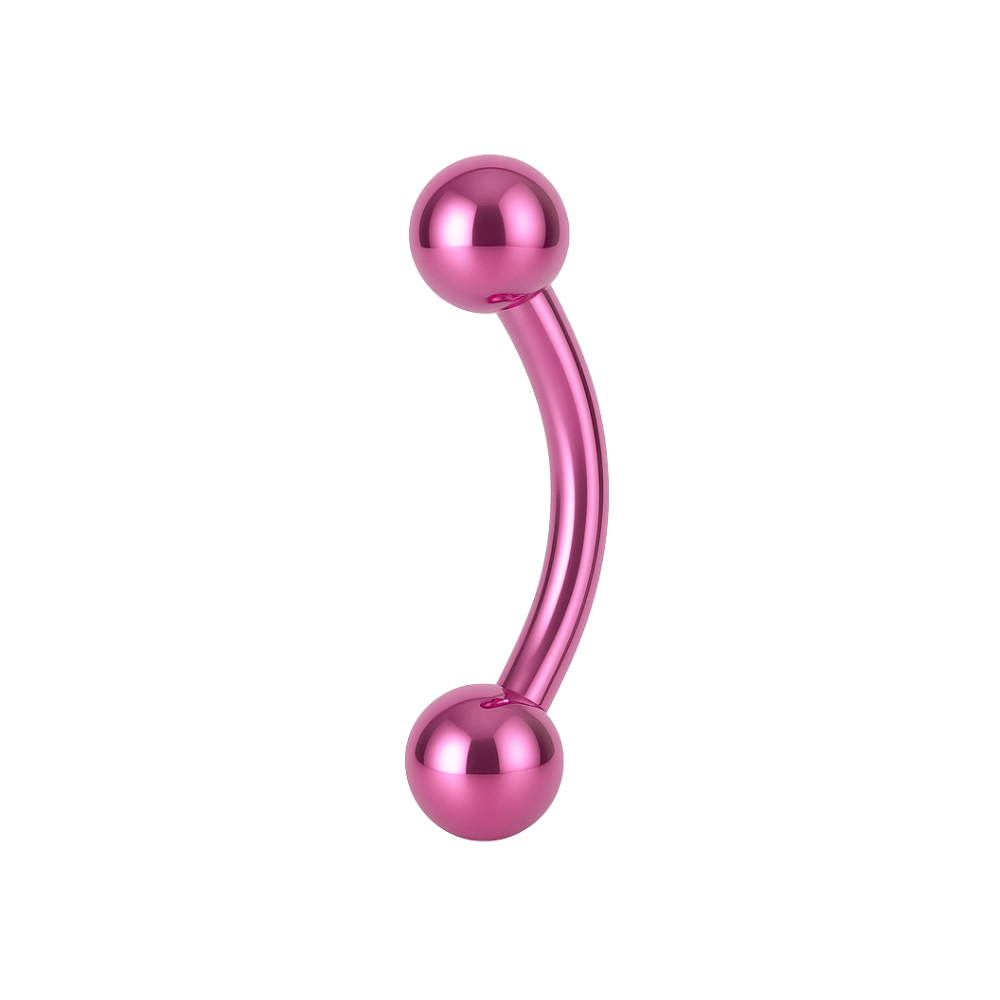 316L Surgical Steel Coloured Curved Bar With Ball - Monster Piercing