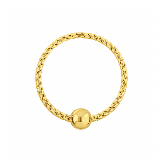 9K Gold Laser Cut BCR Nose Hoop Ring - Monster Piercing