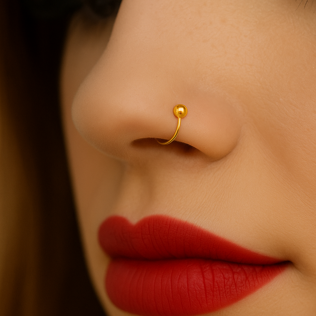 9K Gold BCR Hoop Nose Ring - Monster Piercing