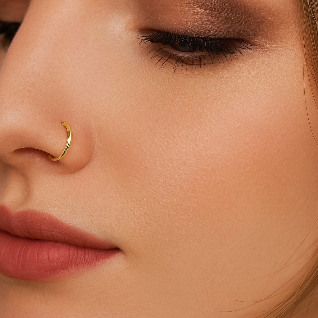9K Gold Seamless Continuous Nose Hoop Ring - Monster Piercing