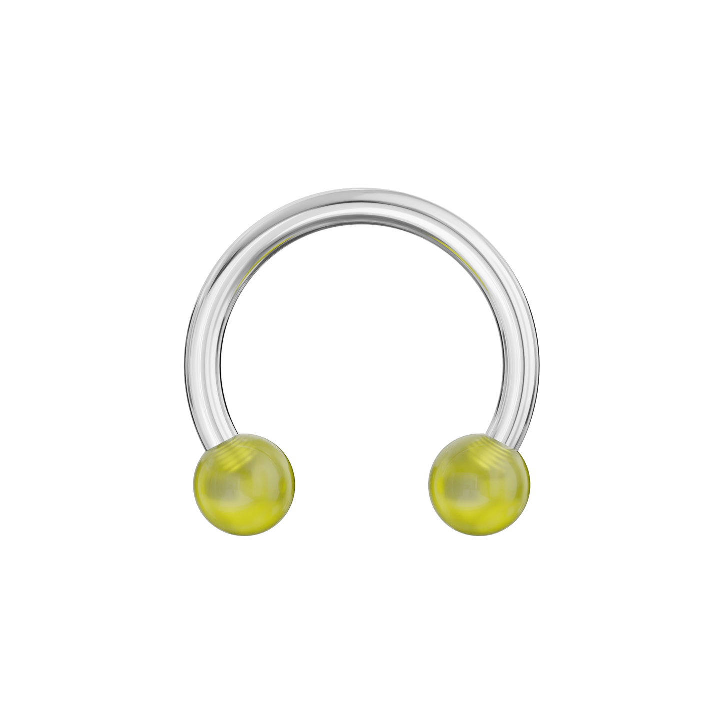 316L Surgical Steel Circular Barbell With Glossy UV Balls (Pack of 10) - Monster Piercing