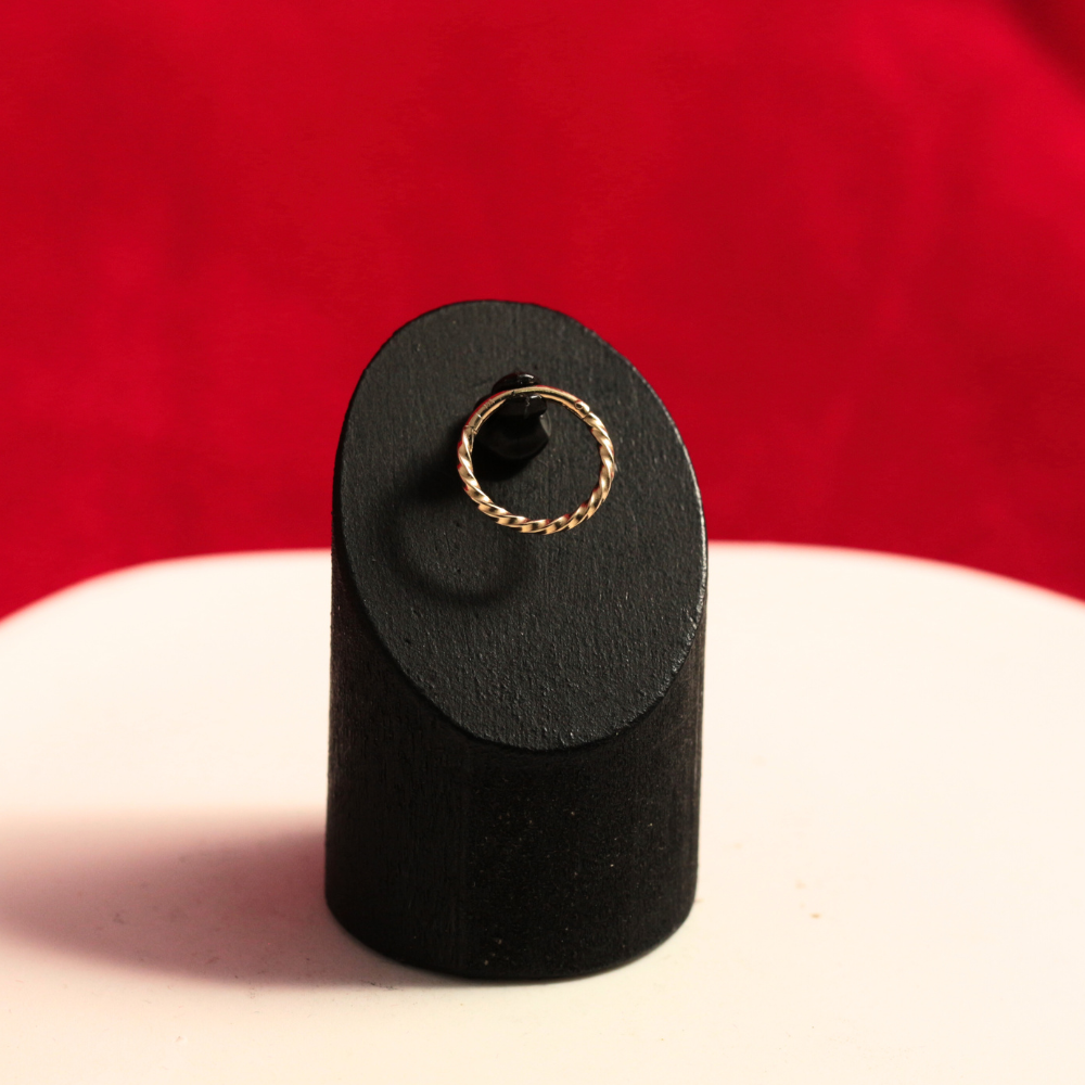 14K Gold Twisted 18G Hinged Segment Clicker Ring - Monster Piercing