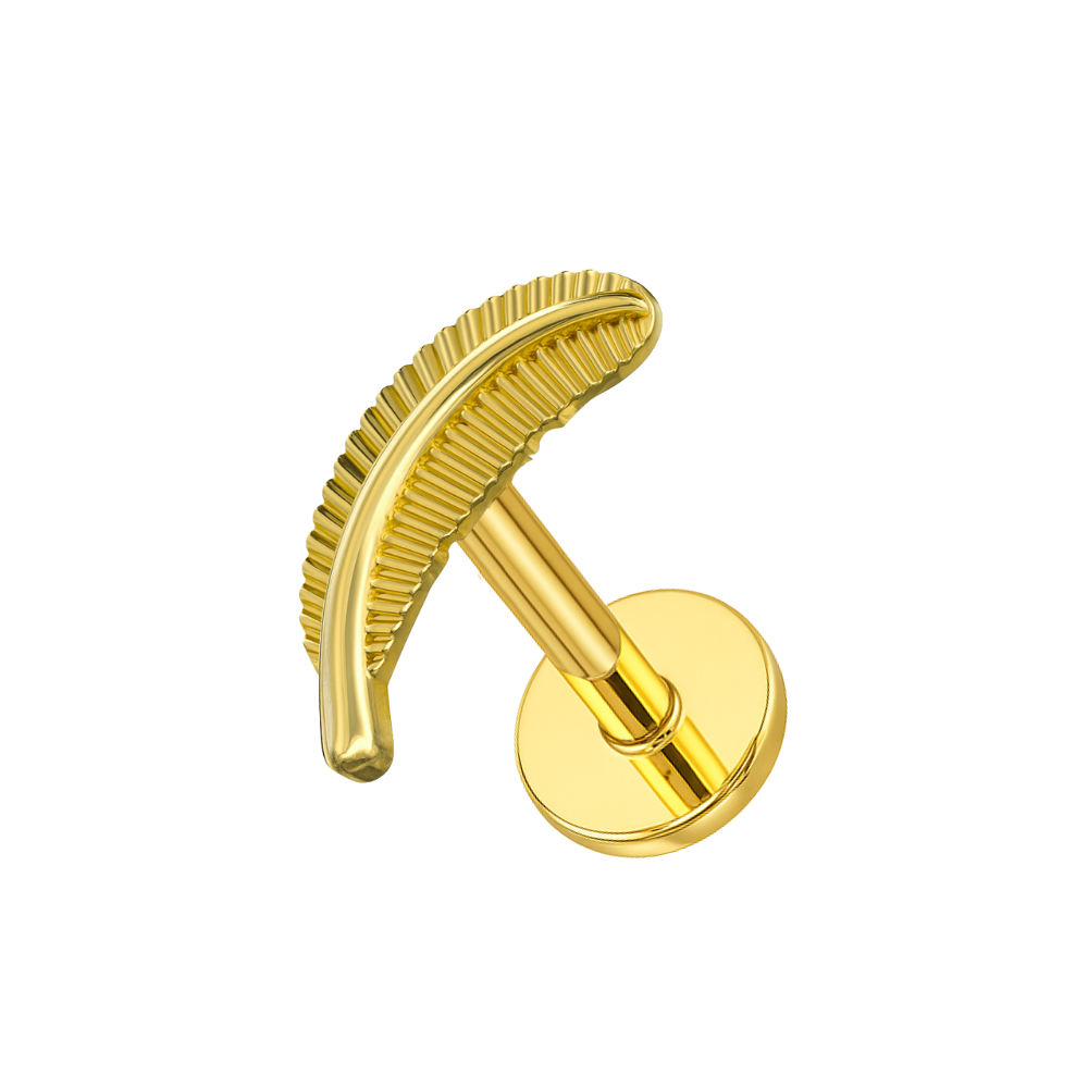 316L Surgical Steel Plain Leaf Cartilage Ear Stud