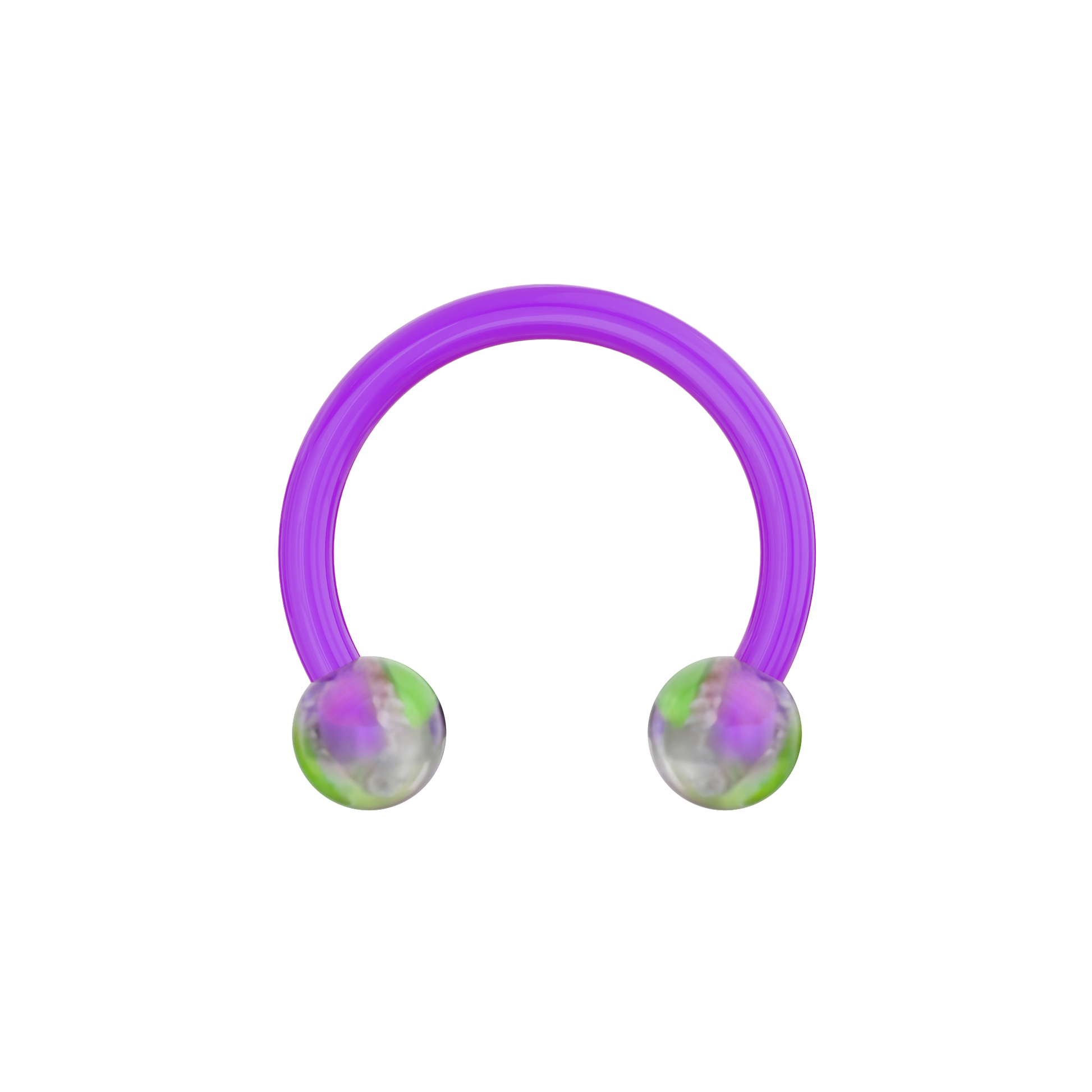 UV Circular Barbell With Marble UV Balls (Pack of 10) - Monster Piercing