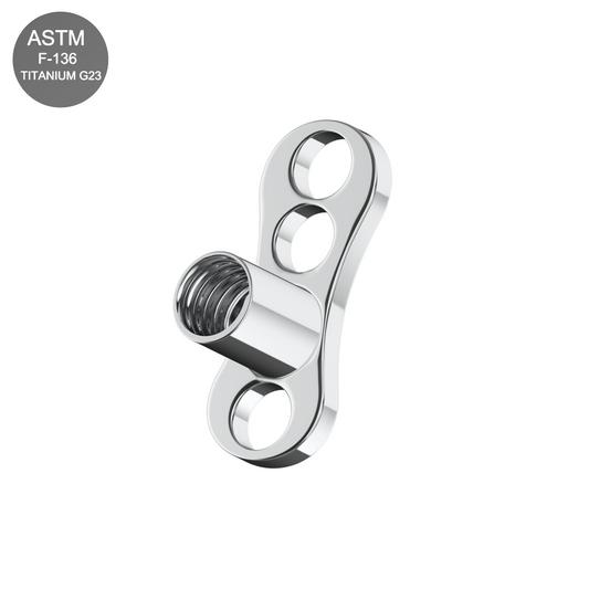 G23 Titanium Internally Threaded Dermal Anchor Base - Monster Piercing