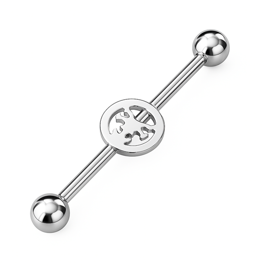 316L Surgical Steel Skull & Crossbones Industrial Barbell