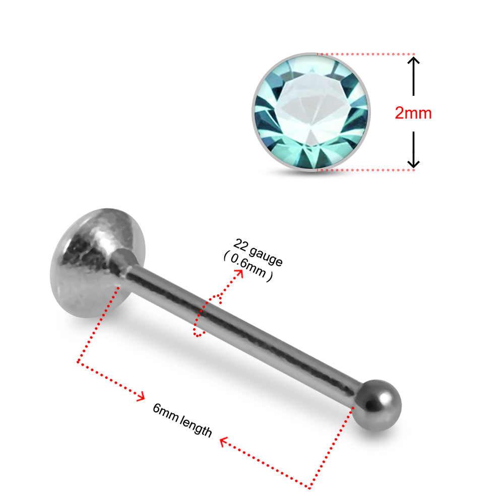925 Sterling Silver 5pcs CZ Ball End Nose stud Box - Monster Piercing