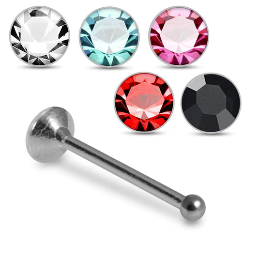 925 Sterling Silver 5pcs CZ Ball End Nose stud Box - Monster Piercing