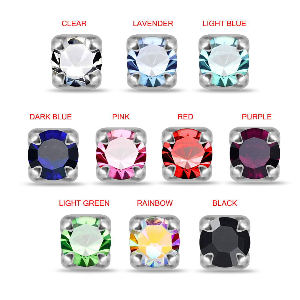 925 Sterling Silver 10pcs CZ Nose Bone Box - Monster Piercing