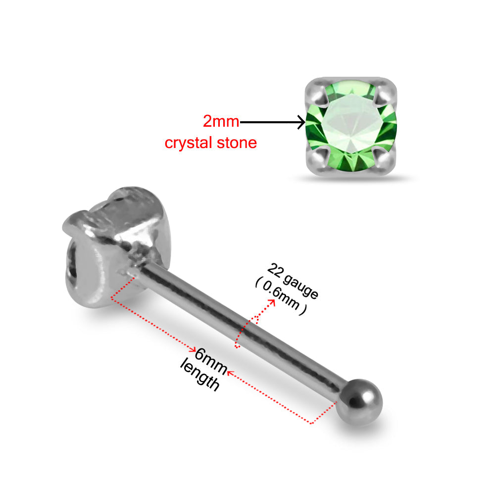 925 Sterling Silver 10pcs CZ Nose Bone Box - Monster Piercing