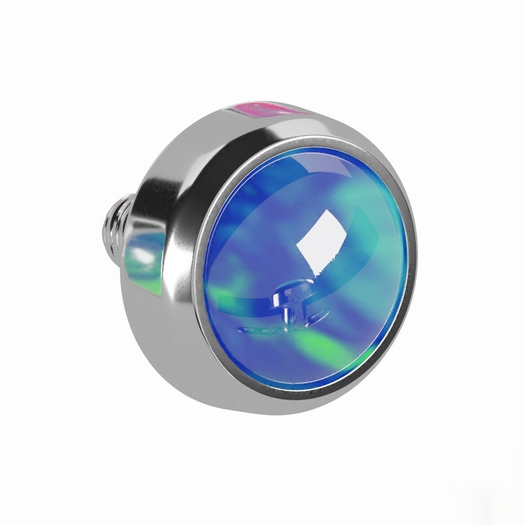 G23 Titanium Opal Stone Top Dermal Anchor - Monster Piercing