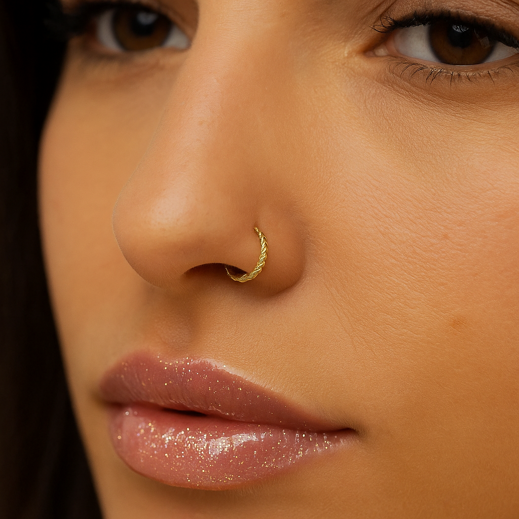 14K Gold Laser Cut Hinged Segment Hoop Ring - Monster Piercing