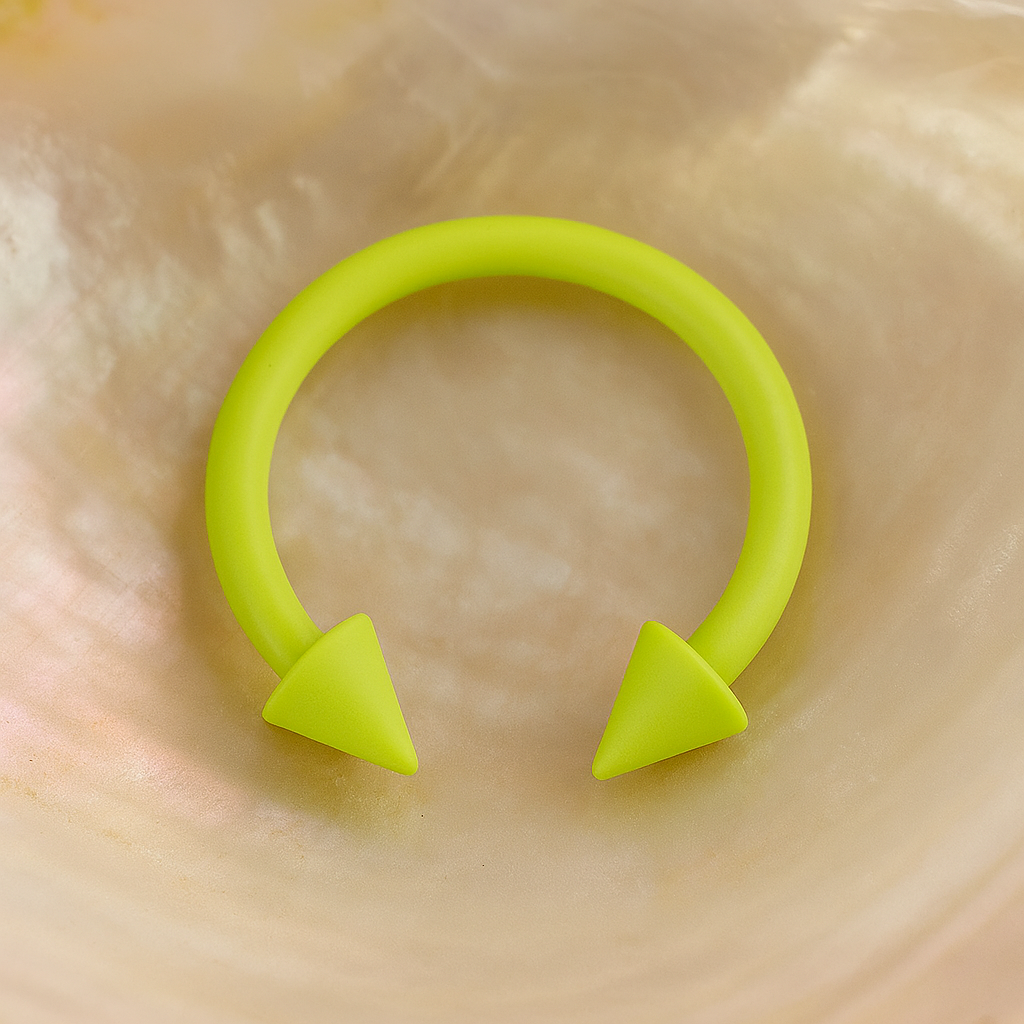 316L Surgical Steel Neon Coloured Circular Barbell with Cone - Monster Piercing